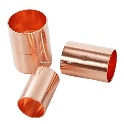 Staked copper coupling, (copper fitting, ACR pipe fitting, HVAC/R pipe fitting)